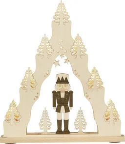 Weigla® Holzkunst Weigla® Holzkunst Moderne LED- Lichterspitze 7 flg. " Nussknacker" – Produktbild 1 von 1