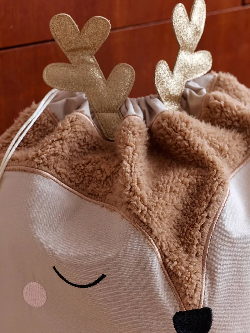 Vertbaudet Weihnachtssack RENTIER für Kinder, Beige golden, – Produktbild 2 von 4
