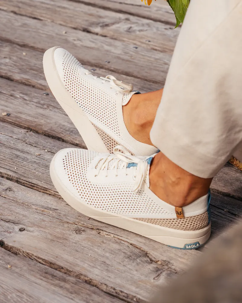 SAOLA SAOLA Damen vegan Sneaker Damen Ezo Weiß Cashew, Hellbraun, – Produktbild 2 von 2