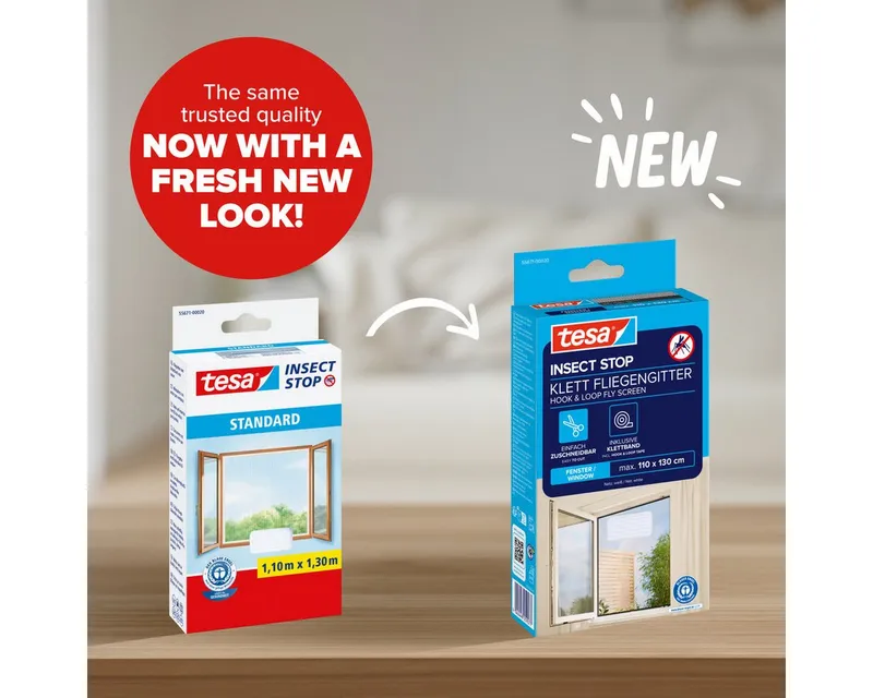 Tesa Tesa Fliegengitter "Standard" für Fenster 110 x 130 cm, Weiß, – Produktbild 3 von 6