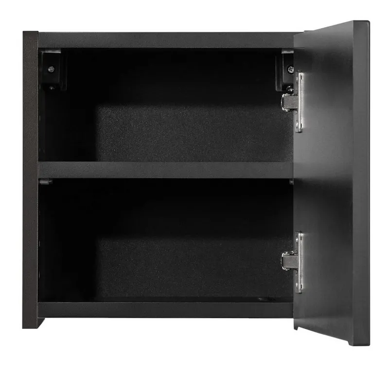 Lomadox Hängeschrank NEWPORT-56-BLACK 30x30cm, Badmöbel Wandschrank schwarz, gerillte Front, Schwarz, – Produktbild 5 von 5