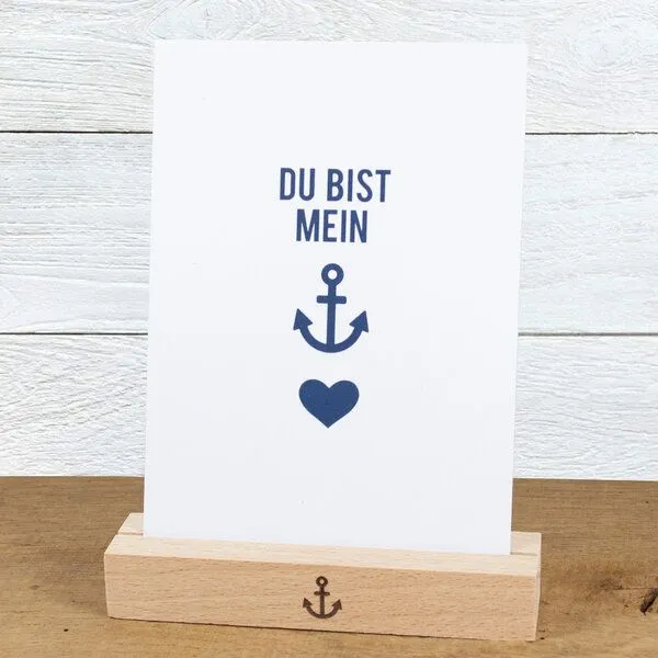 Bow & Hummingbird Bow & Hummingbird Maritime Postkarte "Du bist mein Anker" aus Recyclingpapier – Produktbild 1 von 2