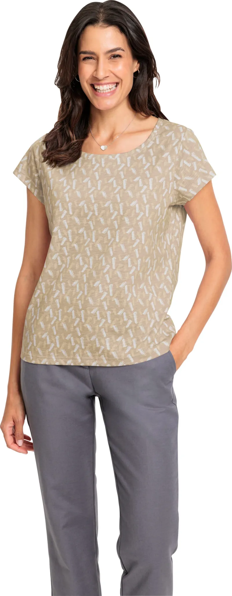 Witt Rundhalsshirt beige-ecru-bedruckt, Beige-ecru-bedruckt, – Produktbild 2 von 2
