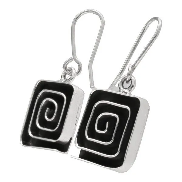pakilia pakilia Silber Ohrringe Labyrinth eckig Fair-Trade und handmade – Produktbild 2 von 4