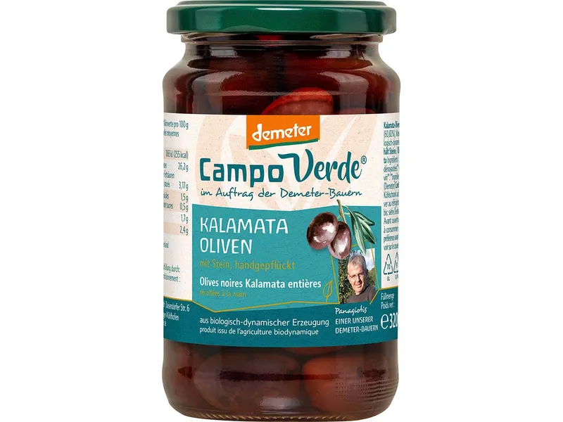 Campo Verde Campo Verde Bio-Kalamata-Oliven mit Stein, 320 g – Produktbild 1 von 1