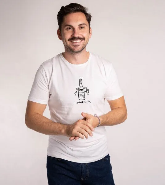 Gary Mash GARY MASH T-Shirt Weinflasche aus Bio-Baumwolle, Weiß, – Produktbild 2 von 4