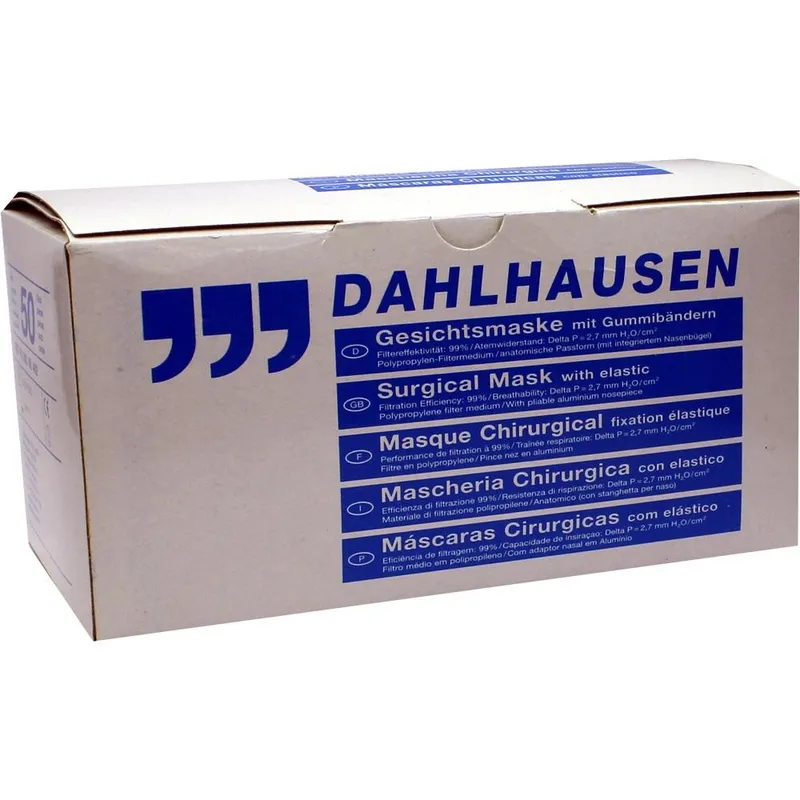 P. J. Dahlhausen GESICHTSMASKE grün m.Fixband 50 St – Produktbild 1 von 1