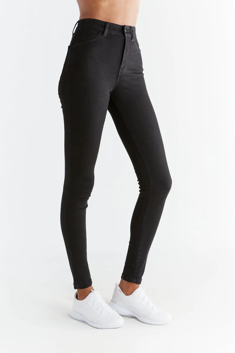 Evermind Evermind Damen vegan Jeans Stretch Skinny Fit Anthrazit, Schwarz, – Produktbild 2 von 2
