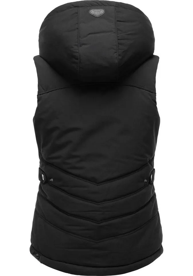 ragwear ragwear Steppweste Hesty Wasserdichte Outdoor-Weste mit abnehmbarer Kapuze, Schwarz, – Produktbild 1 von 5