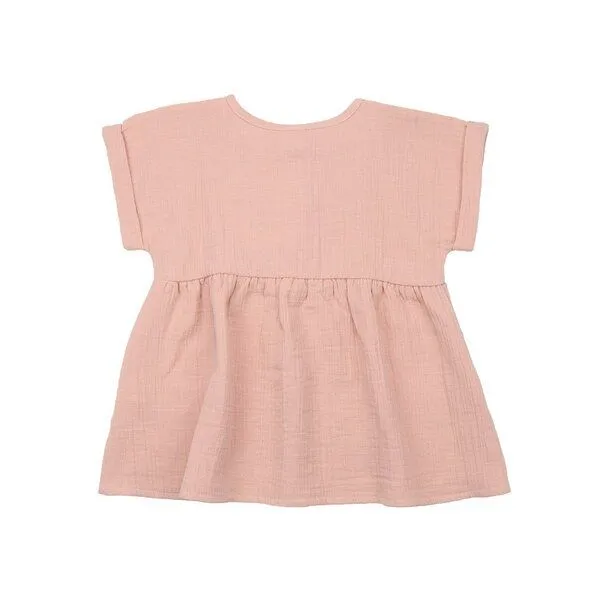 Walkiddy Kinder Bluse GOTS-zertifiziert aus Bio-Baumwolle rosé mit Blumen-und-Blätter-Muster – Walkiddy, Pink, – Produktbild 2 von 3