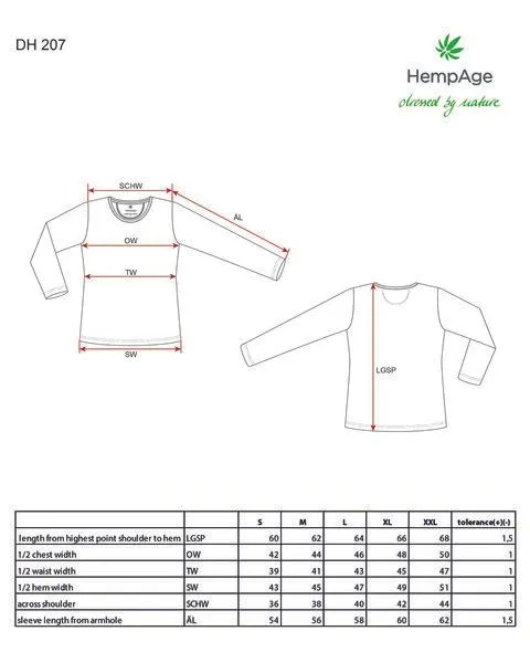 HempAge HempAge Langarmshirt Basic Hanf/Biobaumwolle, Barolo rot, – Produktbild 4 von 4