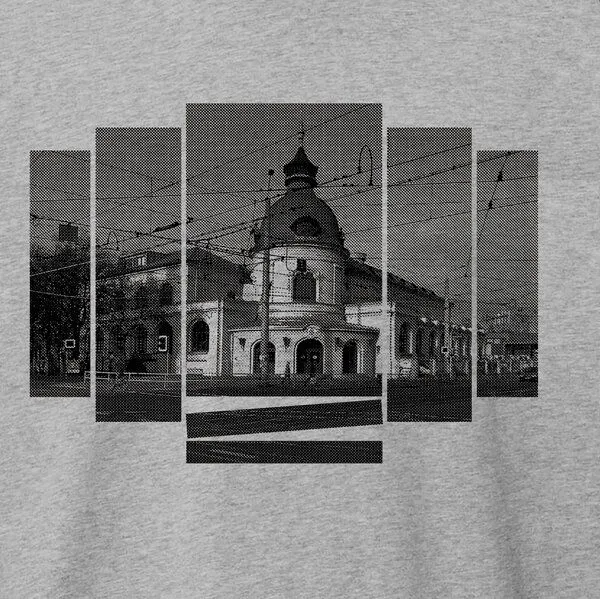 little kiwi little kiwi Männer Langarm-T-Shirt, "Ballhaus", Heather Grey/Navy – Produktbild 2 von 2