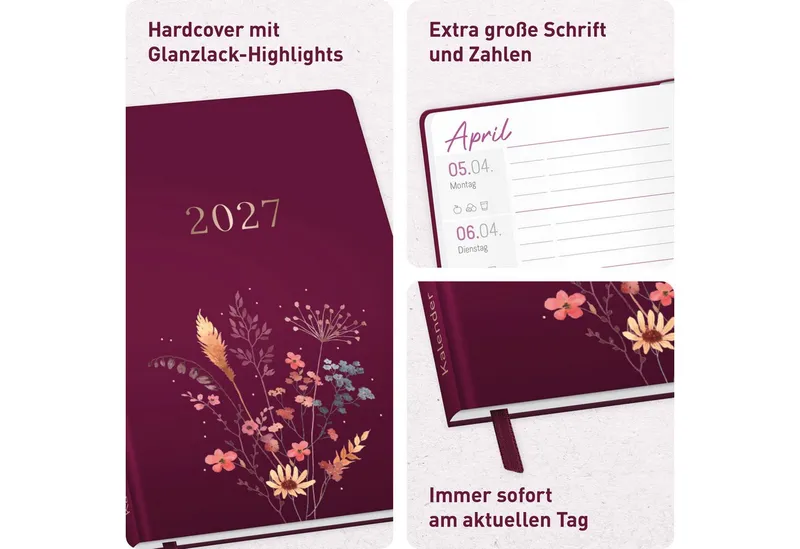 Häfft Häfft Terminkalender Großdruck-Kalender 2027 A5 - extra große Schrift – Produktbild 2 von 5