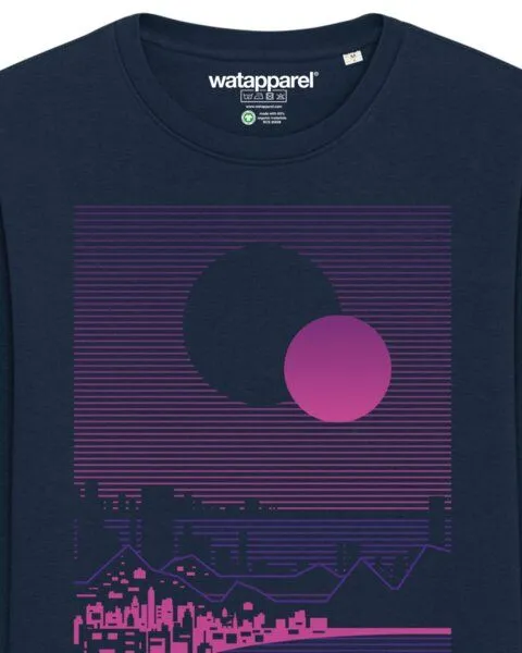 watapparel watapparel Sweatshirt Unisex Sun and Moon Skyline, French navy, – Produktbild 3 von 3
