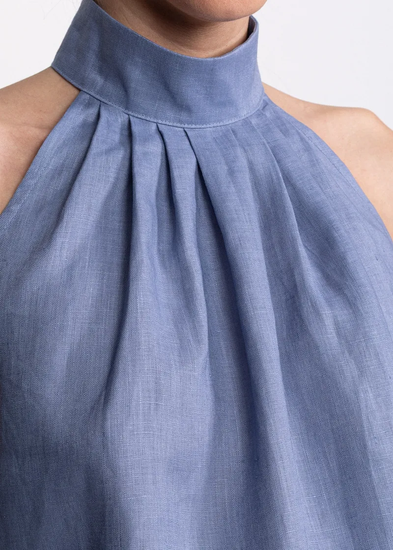 De IONESCU De IONESCU Damen vegan Neckholder Top Tismana, Blau, – Produktbild 1 von 2