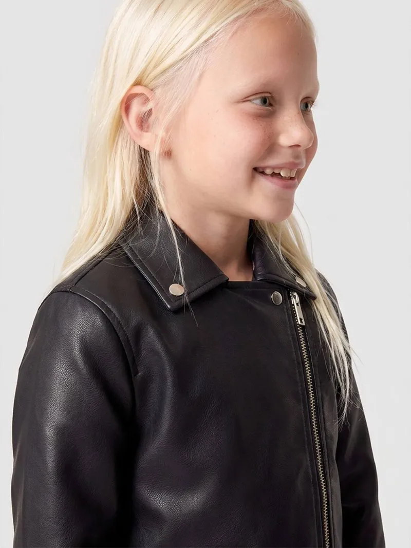 Vertbaudet Vertbaudet Bikerjacke Mädchen, Schwarz, – Produktbild 3 von 4