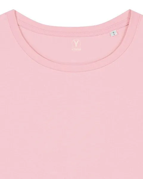 YTWOO YTWOO Damen-Scoop-Neck-T-Shirt aus Bio-Baumwolle, Rosa, – Produktbild 4 von 4