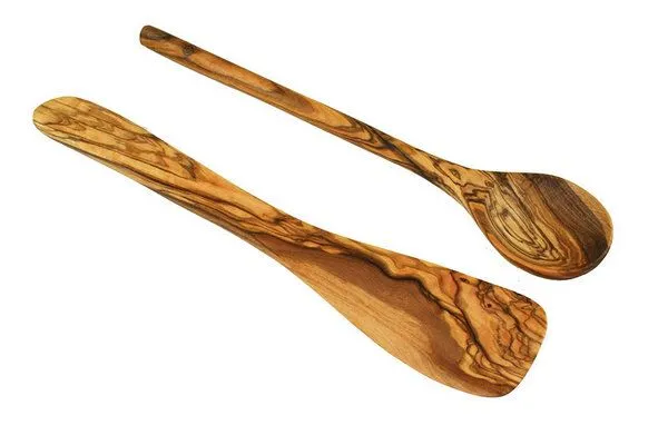 Olivenholz erleben Olivenholz erleben 2-tlg. Set: Pfannenwender und Kochlöffel aus Olivenholz – Produktbild 2 von 4