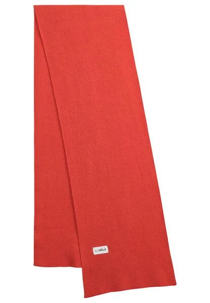 MELA MELA Jacquard Strick Schal Style ASMEE aus 100% Bio-Baumwolle, Red apple melange, – Produktbild 1 von 3