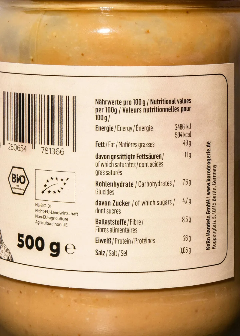 KoRo Bio Erdnussmus 6 x 500 g – Produktbild 4 von 5