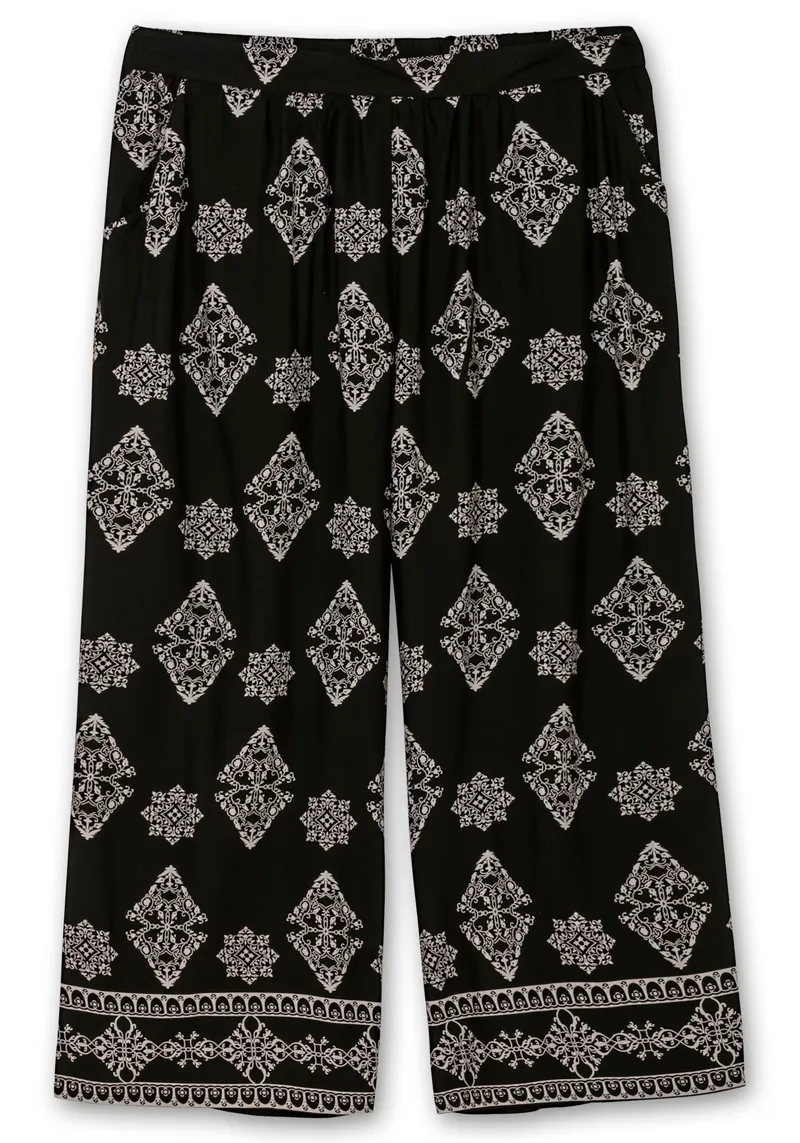 sheego by Joe Browns Schlupfhose, Schwarz-gemustert, – Produktbild 2 von 2