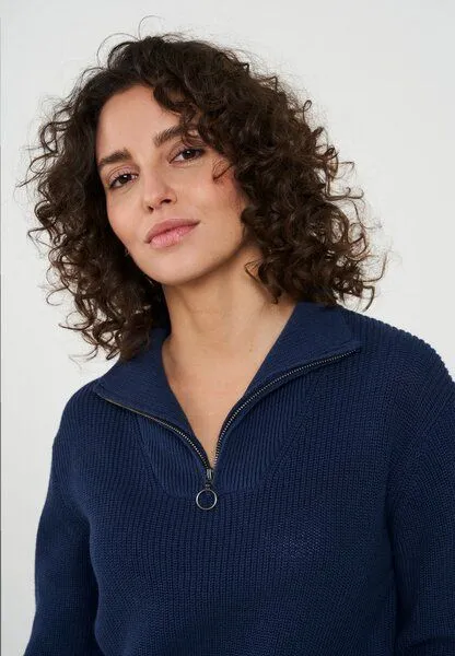 recolution Damen Stricktroyer aus Bio-Baumwolle - NIGELLA - recolution, Dark navy (blau), – Produktbild 4 von 8
