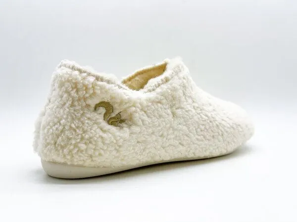 thies Veganer "thies ® Eco Teddy Slipper Boots" aus weicher, zertifizierter Biobaumwolle, Off white (weiß), – Produktbild 4 von 4