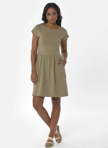 ORGANICATION ORGANICATION Slub-Jersey-Kleid aus Bio-Baumwolle, Grün (olive), – Produktbild 1 von 4