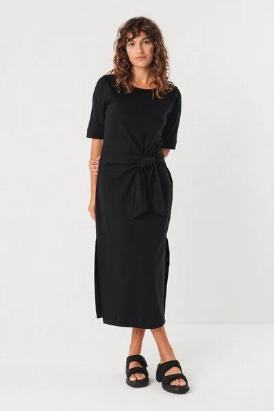 SKFK SKFK Kleid - ANI schwarz mit Bindedetail – Produktbild 1 von 4