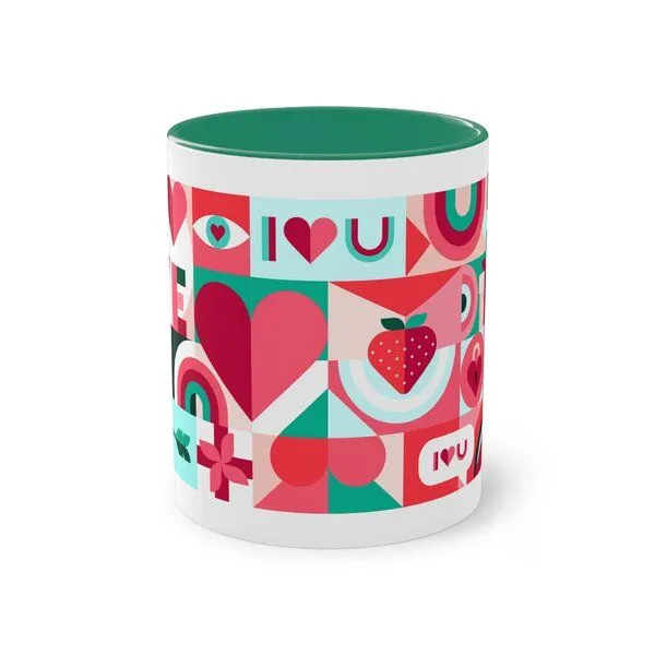 PepMelon PepMelon Beere Liebe Tee & Kaffee Becher, 11oz, 330 ml, Grün, – Produktbild 3 von 4