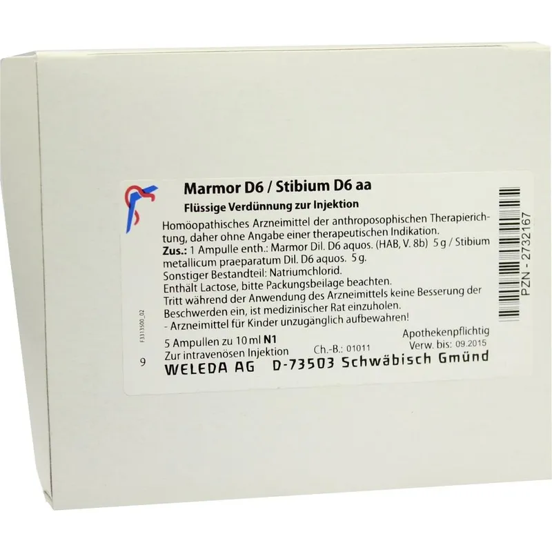 Weleda WELEDA MARMOR D 6 / STIBIUM D 6 aa Ampullen 5X10 ml Ampullen – Produktbild 1 von 1