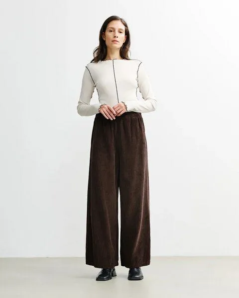 Rotholz Rotholz - Hose Cord Flared Pant, Braun (chocolate brown), – Produktbild 3 von 3