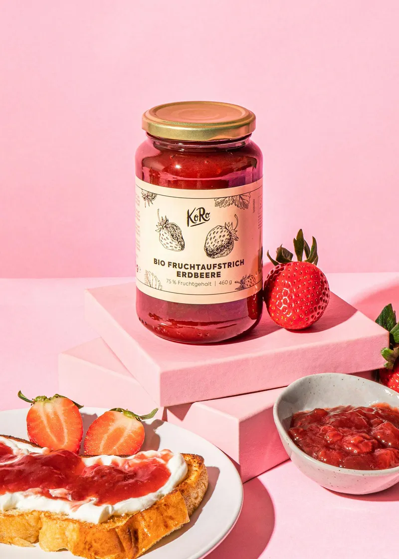 KoRo Bio Fruchtaufstrich Erdbeere 460 g – Produktbild 1 von 5