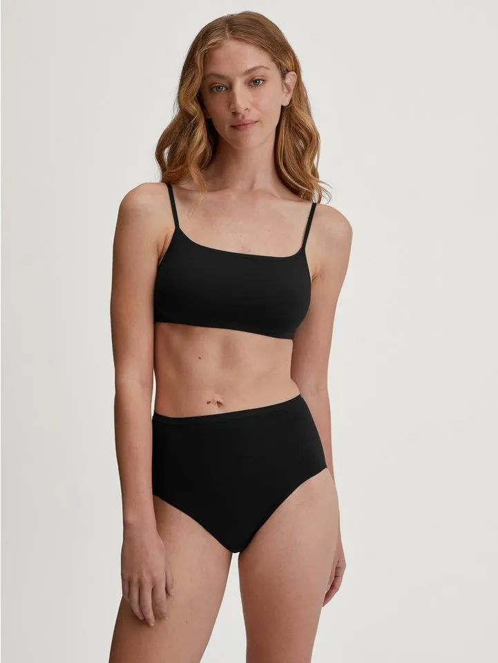 CALIDA CALIDA Slip Sleek Skin elastischer Bund, hoher Schnitt, Single Jersey, Schwarz, – Produktbild 3 von 5