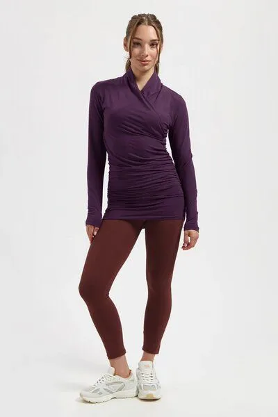 Urban Goddess Urban Goddess Langarm Yoga Shirt Good Karma, Bloom (aubergine), – Produktbild 4 von 4