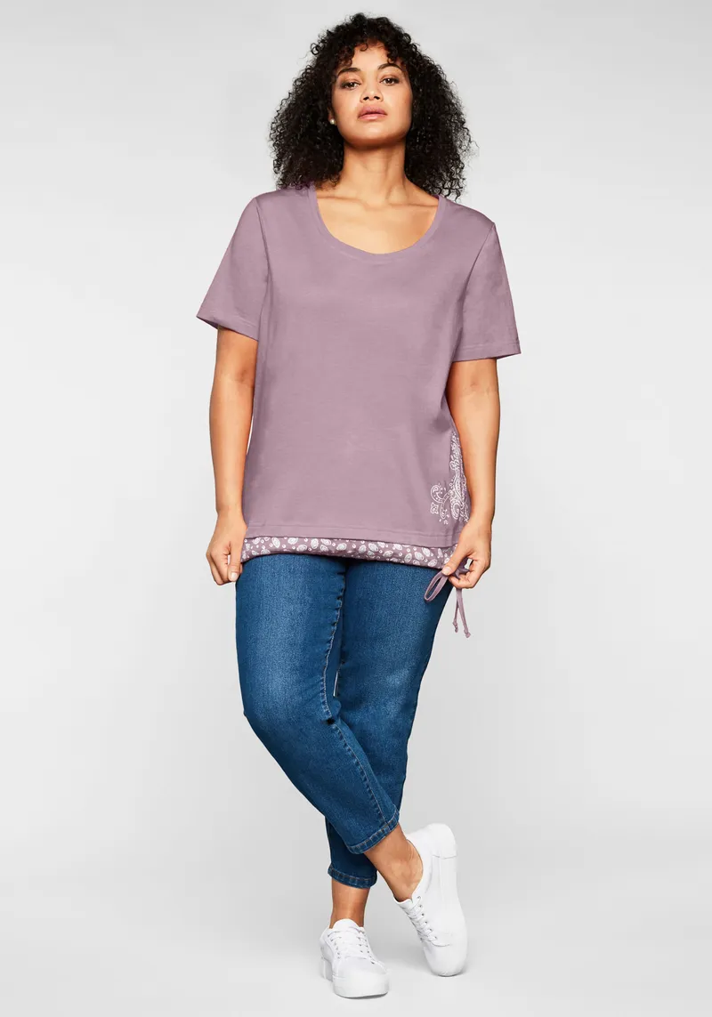 sheego Kurzarmshirt malve, Malve, – Produktbild 2 von 2
