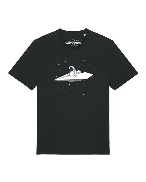 watapparel watapparel T-Shirt Unisex Fly me to the moon, Black, – Produktbild 1 von 2