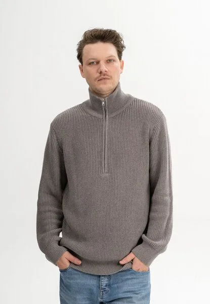 MELA Rippstrick Troyer UDAI | von MELA | Fairtrade & GOTS zertifiziert, Bear melange, – Produktbild 1 von 5