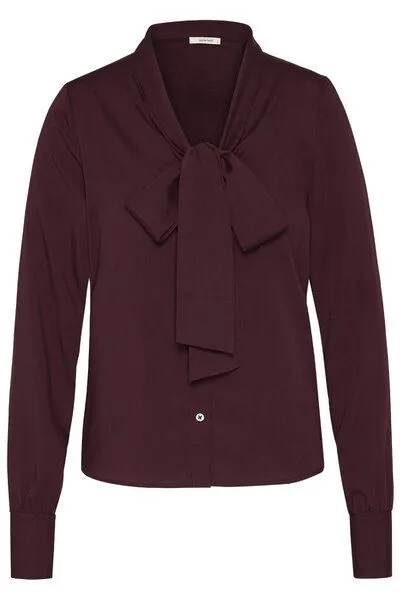 Wunderwerk Wunderwerk Tie neck blouse TENCEL, Dunkelrot (594 - black wine), – Produktbild 1 von 3