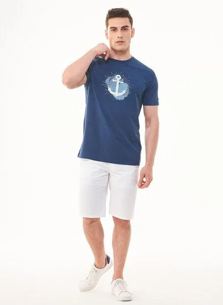 ORGANICATION ORGANICATION T-Shirt aus Bio-Baumwolle mit Anker-Print, Blau(navy), – Produktbild 2 von 4