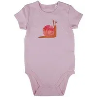 MelaDi Meladi Kinder Baby-Body aus Biobaumwolle - Schnecke auf Rosa – Produktbild 1 von 1