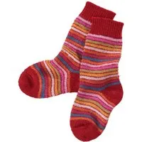 hirsch natur Kinder Socken Bio-Schurwolle Rainbow mohn Gr.21-22 – Produktbild 1 von 1