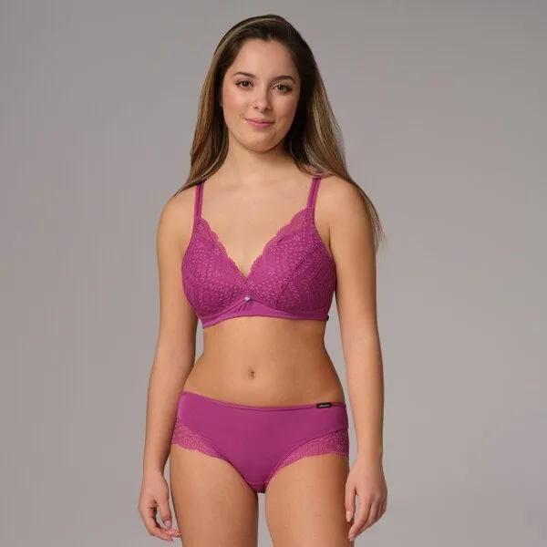 comazo comazo BH aus Modal mit zarter Spitze, Magenta, – Produktbild 3 von 3