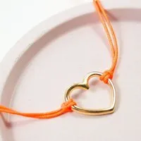 Bow & Hummingbird Bow & Hummingbird Armband auf Karte - Herz - Liebe, Neon-orange, – Produktbild 1 von 1