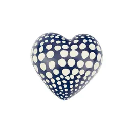 El Puente El Puente Deko-Herz aus Speckstein in Blau mit Punkten | Fair Trade & Handmade aus Kenia – Produktbild 1 von 1