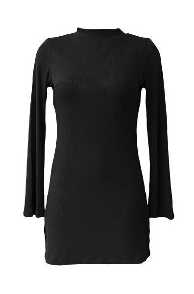 RENDL RENDL Ripp Kleid, Schwarz, – Produktbild 2 von 2
