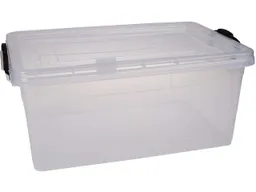 Aufbewahrungsbox "SOFIA" mit Deckel und Tragegriffen, transparent, 22 l – Produktbild 1 von 1