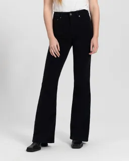 Kuyichi Kuyichi Damen vegan Hose Flare Corduroy Lisette Tiefschwarz – Produktbild 1 von 1