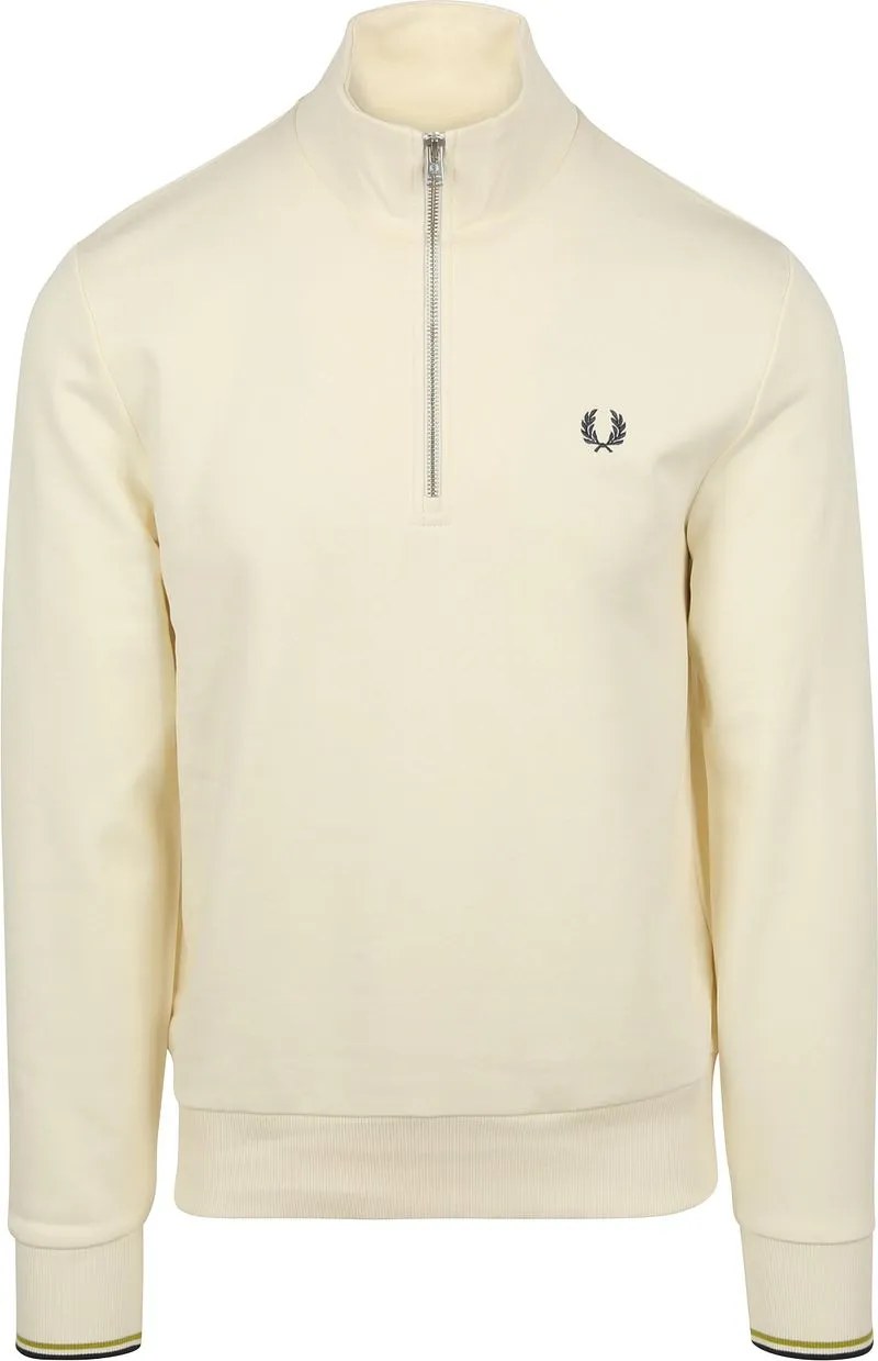 Fred Perry Fred Perry Half Zip Pullover Ecru 46A - Größe XL, Beige, – Produktbild 1 von 5