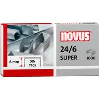 Novus Novus Heftklammern 24/6 Super, verzinkt, Heftleistung  ca. 30 Blatt, 1.000 Stk. – Produktbild 1 von 1